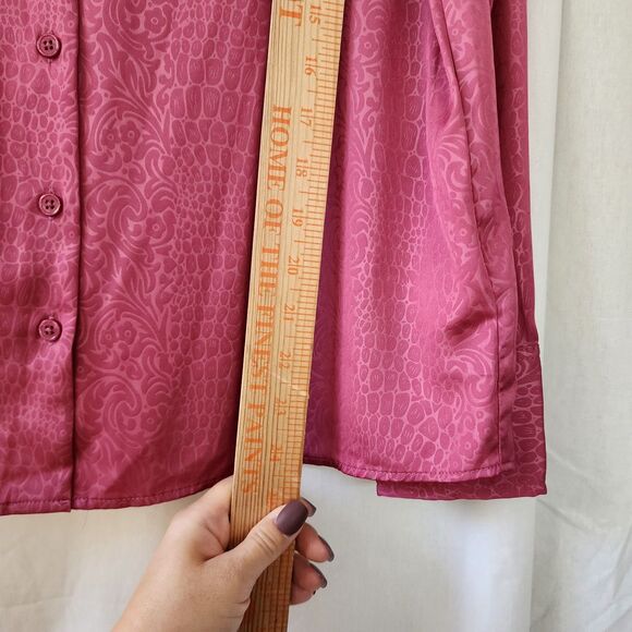 Rachel Zoe Silky Satin Blouse Size M Floral Button Down New - Picture 6 of 8